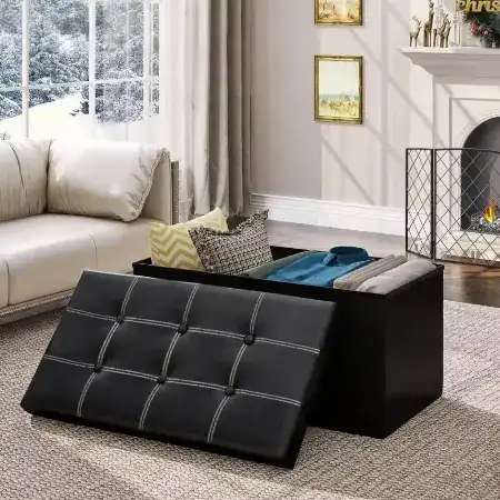 Leather Foldable Storage Bench Malaysia